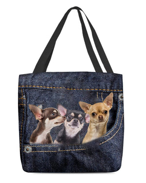 Chihuahua N3-Dark Denim-Cloth Tote Bag