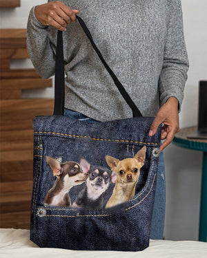 Chihuahua N3-Dark Denim-Cloth Tote Bag