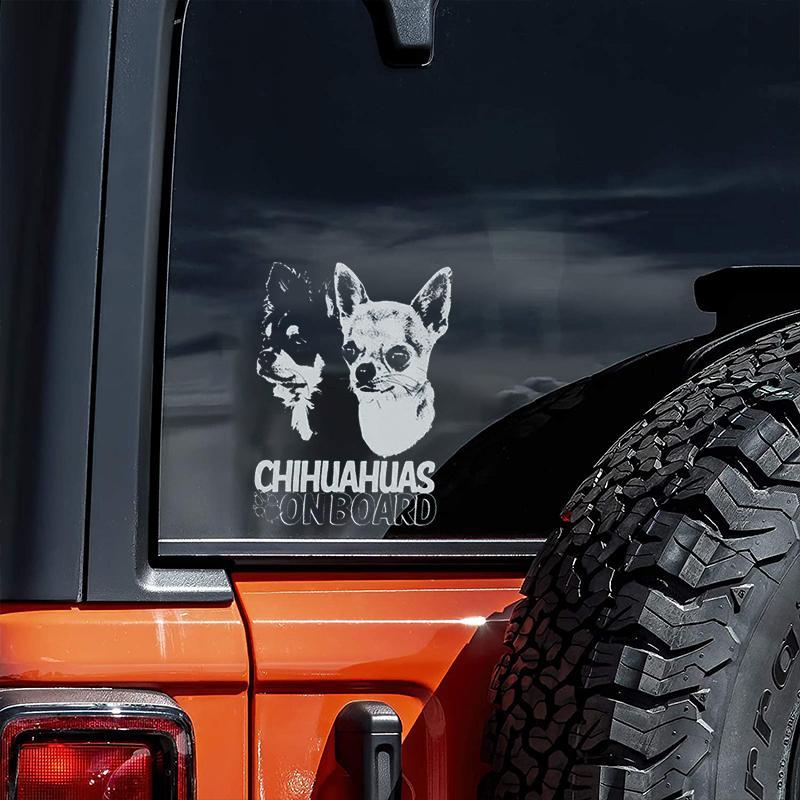 Chihuahua1 on Board-Car Window Sticker-Dog Sign Decal