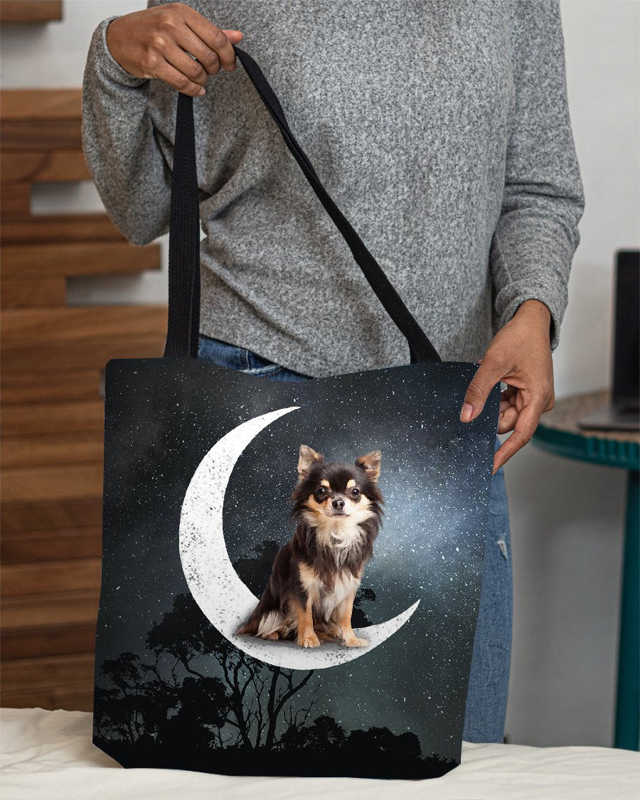 Chihuahua1-Sit On The Moon-Cloth Tote Bag