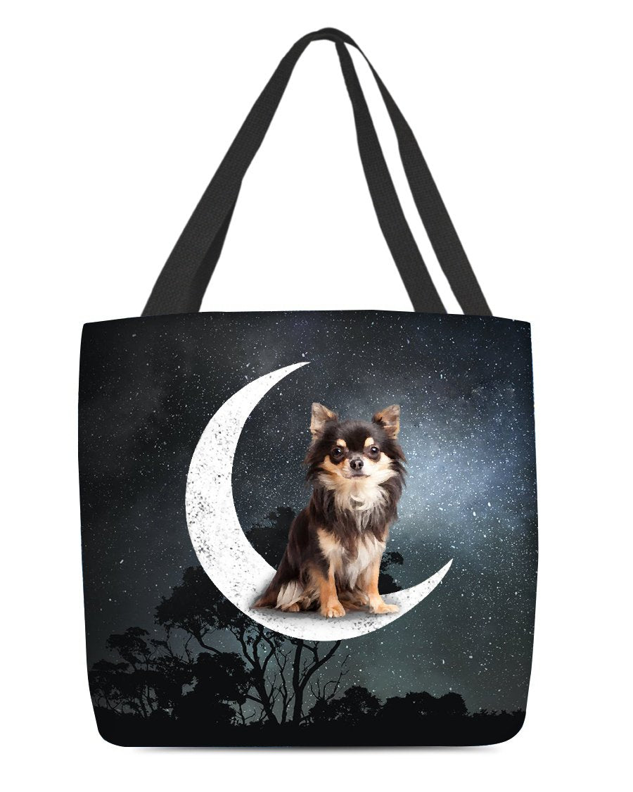 Chihuahua1-Sit On The Moon-Cloth Tote Bag