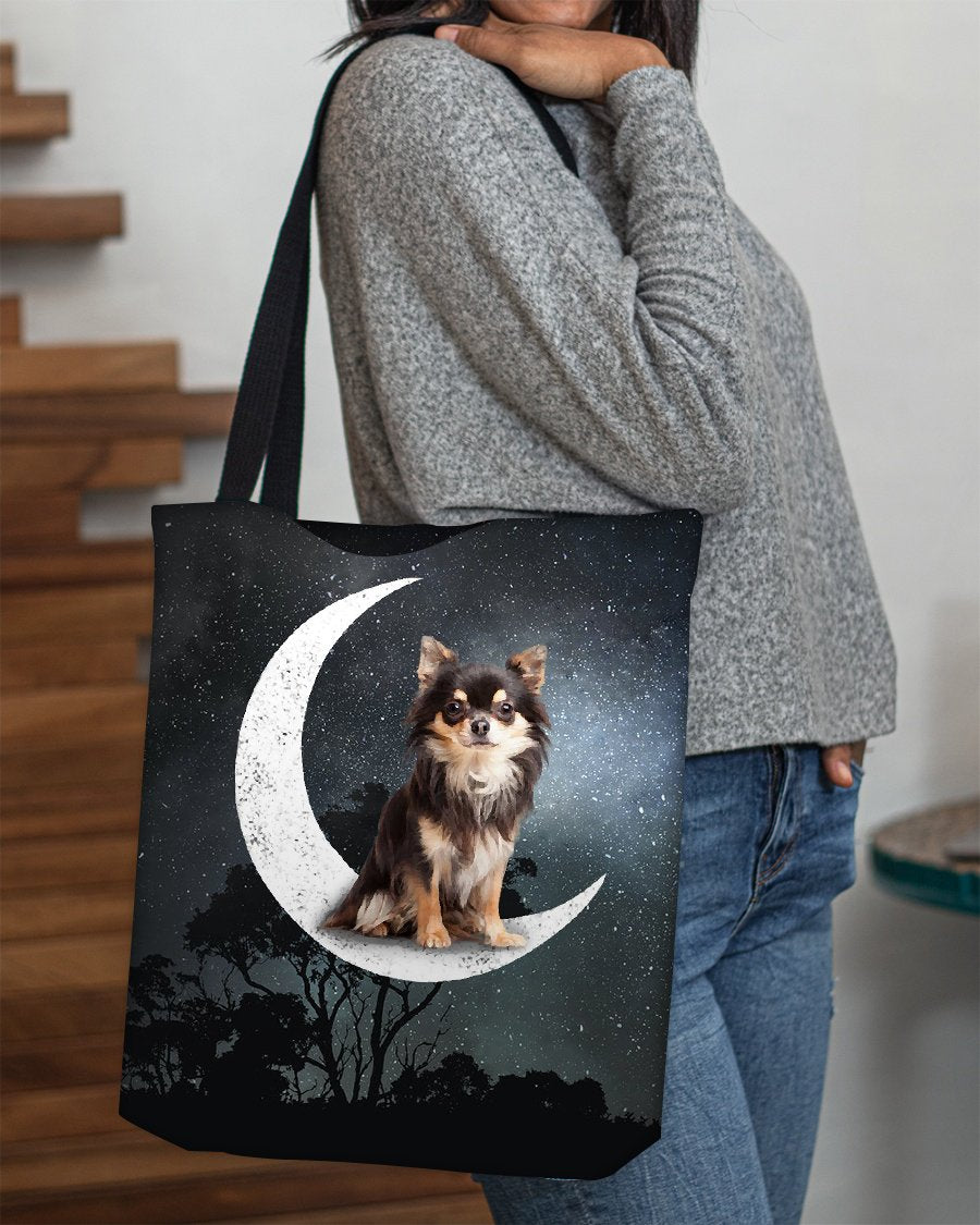 Chihuahua1-Sit On The Moon-Cloth Tote Bag