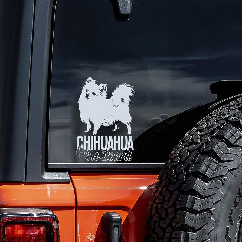 Chihuahua2 on Board-Car Window Sticker-Dog Sign Decal