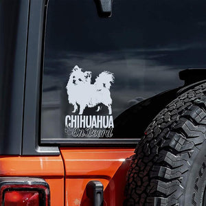 Chihuahua2 on Board-Car Window Sticker-Dog Sign Decal