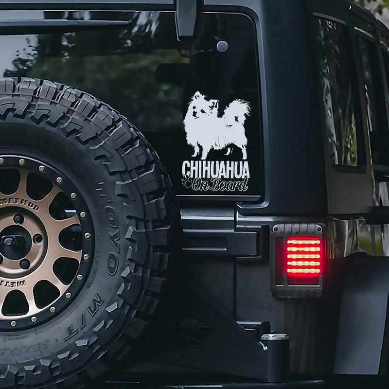 Chihuahua2 on Board-Car Window Sticker-Dog Sign Decal