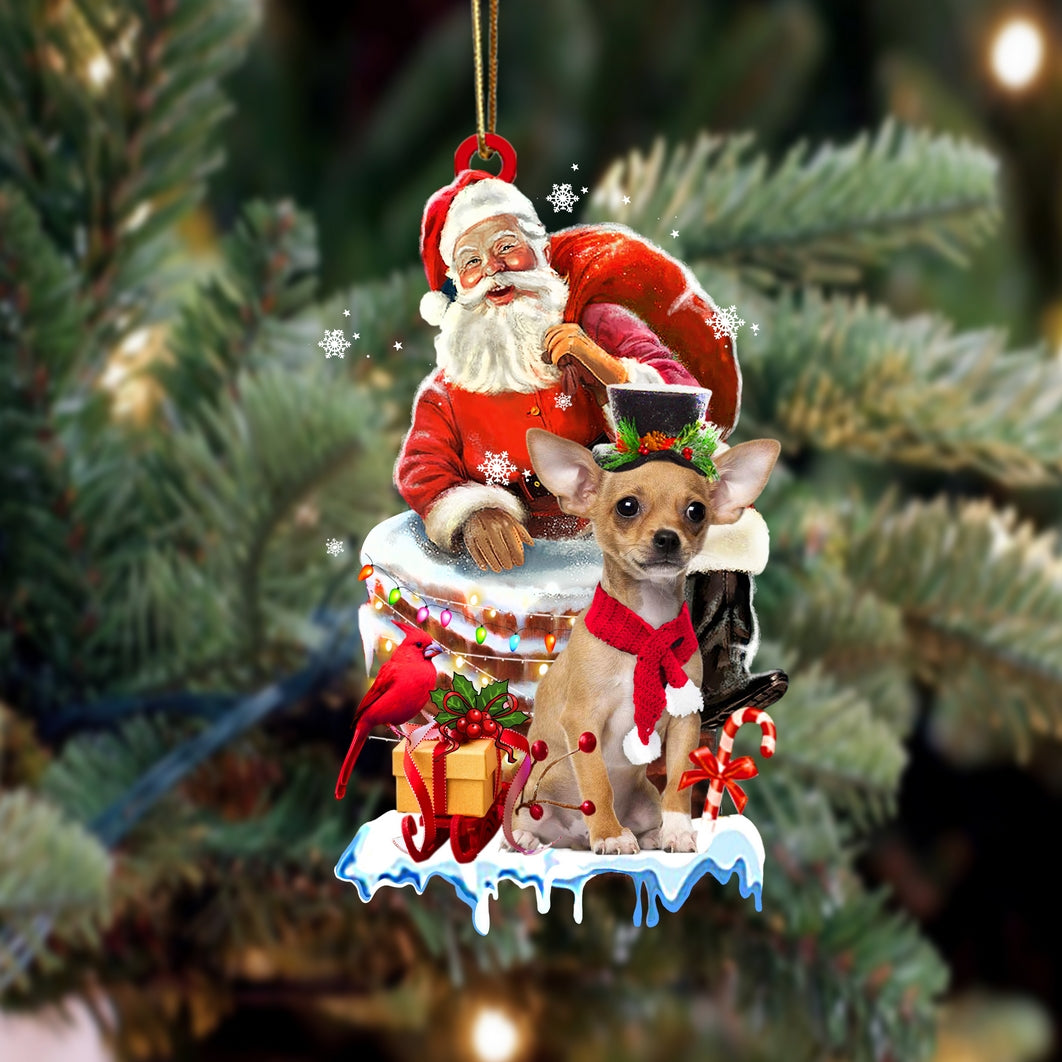 Chihuahua2-Christmas Chimney Two Sided Ornament