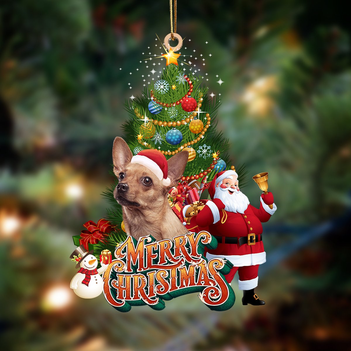 Chihuahua2-Christmas Tree&Dog Hanging Ornament