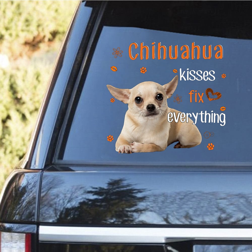 Chihuahua 2-Kiss Fix Everything Decal