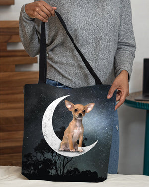 Chihuahua2-Sit On The Moon-Cloth Tote Bag