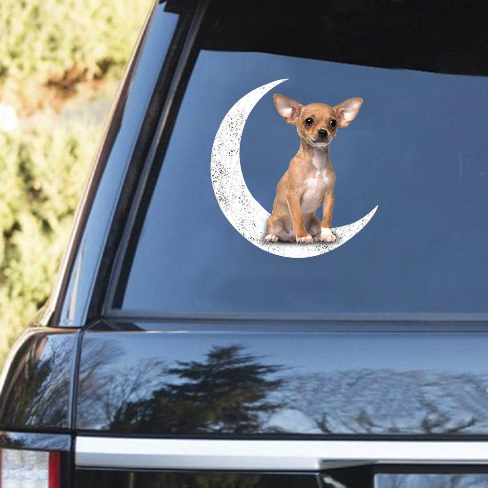 Chihuahua 2-Sit On The Moon Decal