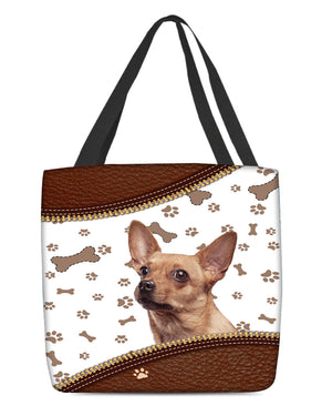 Chihuahua2-Zipper Texture-Cloth Tote Bag