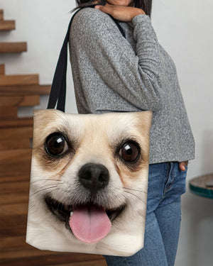 Chihuahua 2 Face-Cloth Tote Bag