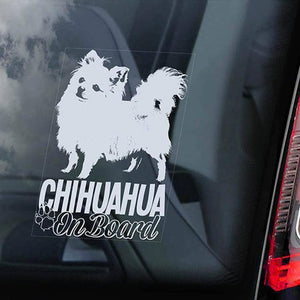 Chihuahua2 on Board-Car Window Sticker-Dog Sign Decal