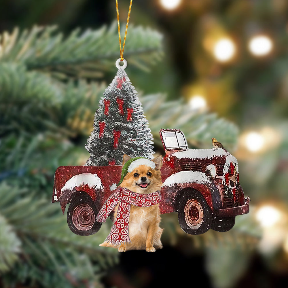 Chihuahua3-Christmas Truck Two Sided Ornament