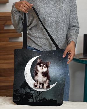 Chihuahua3-Sit On The Moon-Cloth Tote Bag