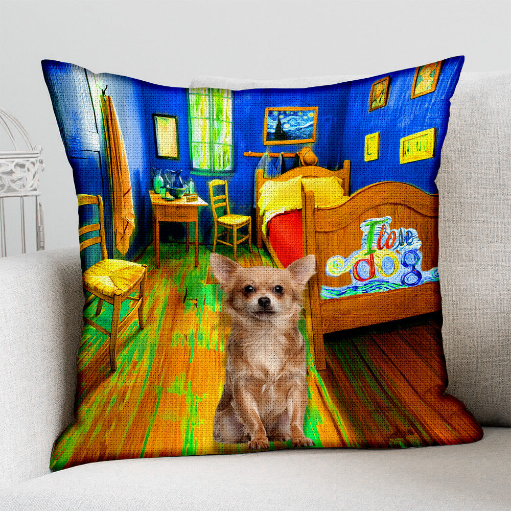 Chihuahua 3 In the Bedroom-Pillow Case