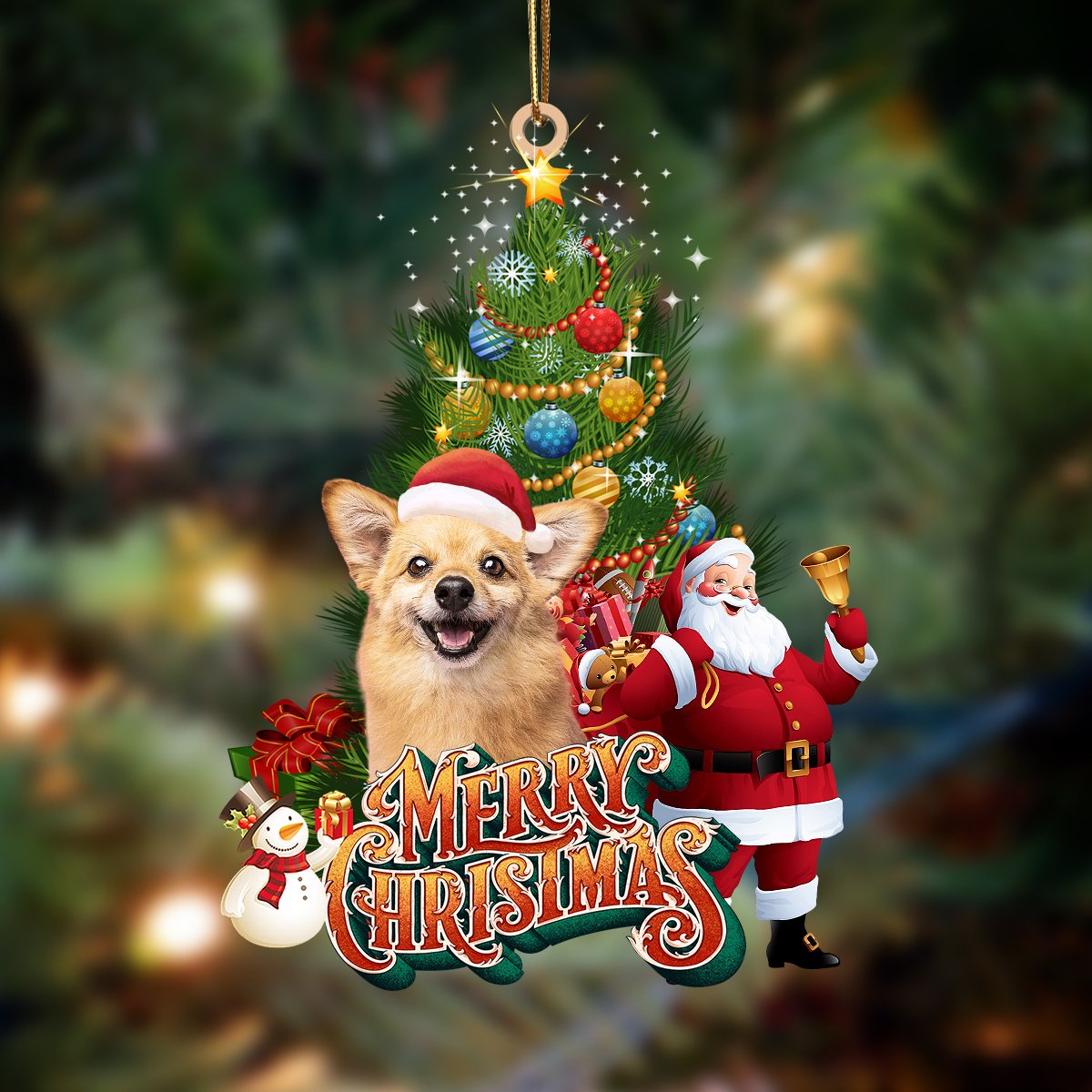 Chihuahua 4-Christmas Tree&Dog Hanging Ornament