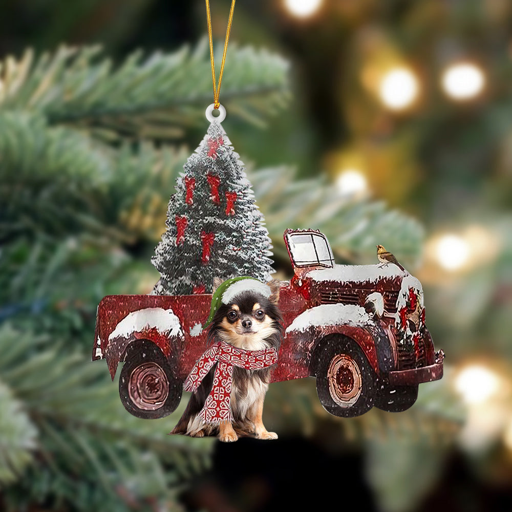 Chihuahua 4-Christmas Truck Two Sided Ornament