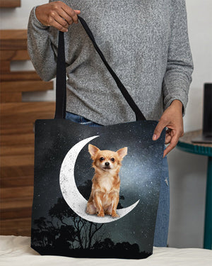 Chihuahua4-Sit On The Moon-Cloth Tote Bag