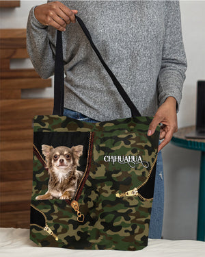 Chihuahua Camo Cloth Tote Bag