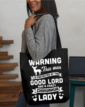 Chihuahua Crazy lady Cloth Tote Bag3