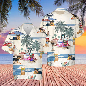 Chihuahua Longhair Summer Beach Hawaiian Shirt