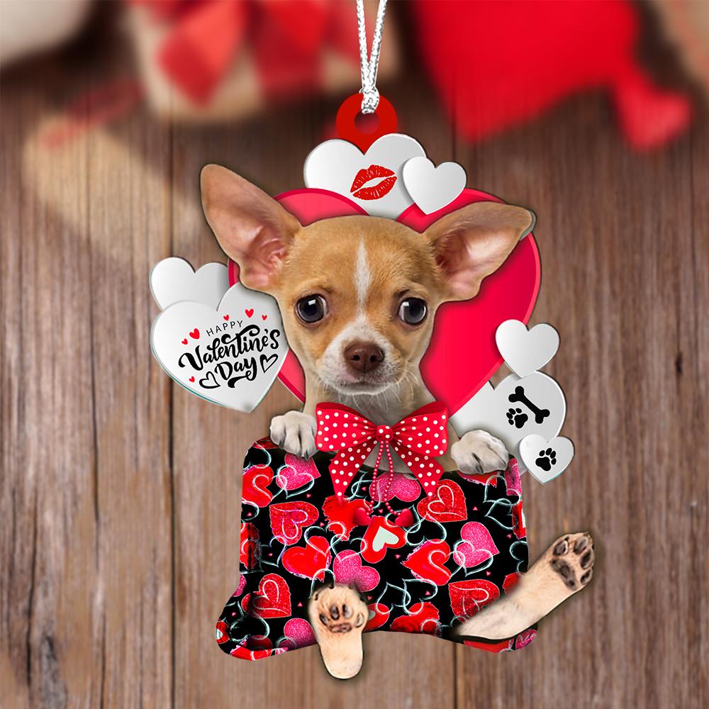 Chihuahua Valentine's Day Sleeping Bag-Two Sides Ornament