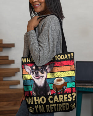 Chihuahua Who Cares-Cloth Tote Bag