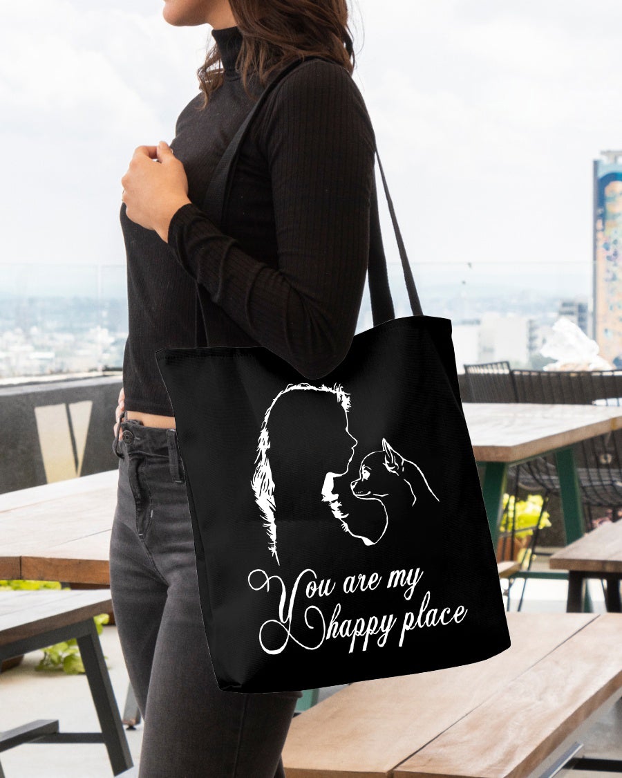 Chihuahua You Are My Happy Place-Cloth Tote Bag