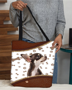 Chihuahua (1)-Zipper Texture-Cloth Tote Bag2