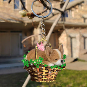 Chihuahua (2)-Sleeping Lucky Fairy Flat Acrylic Keychain
