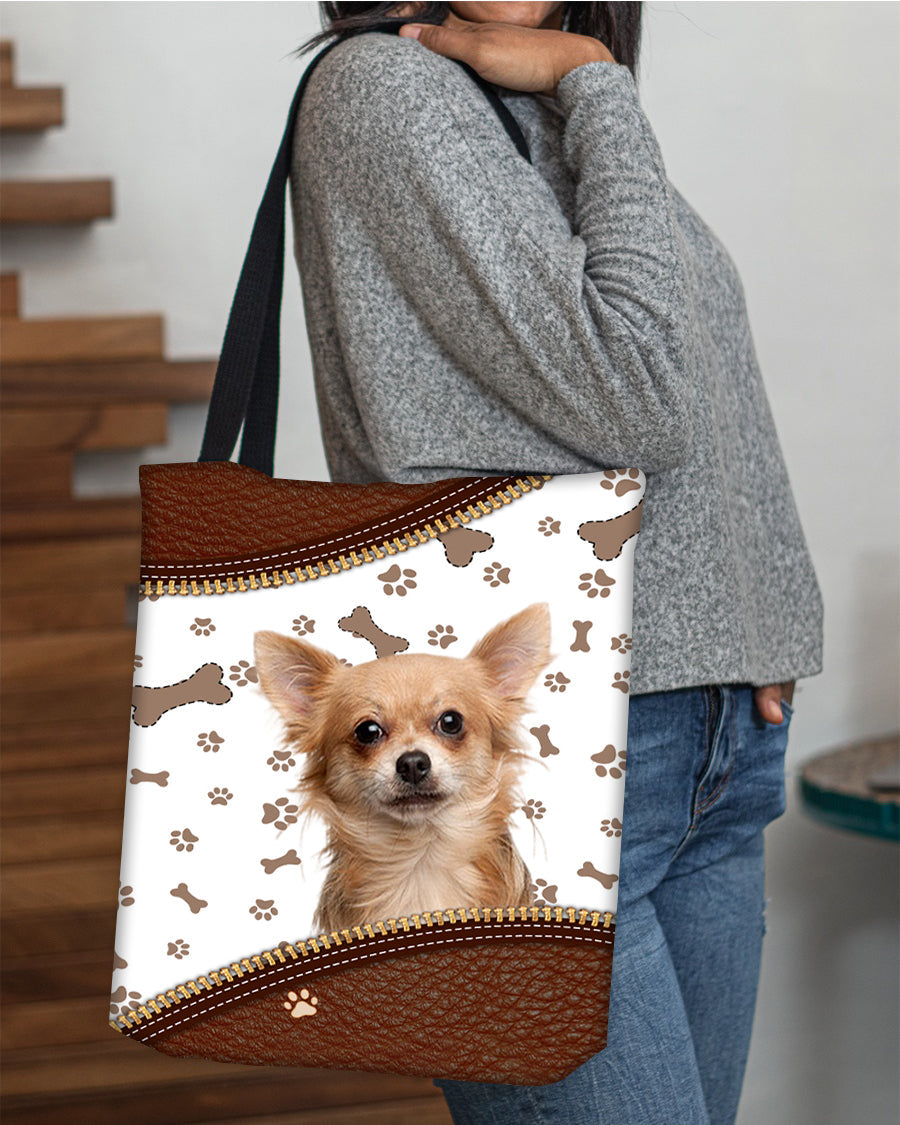 Chihuahua(2)-Zipper Texture-Cloth Tote Bag