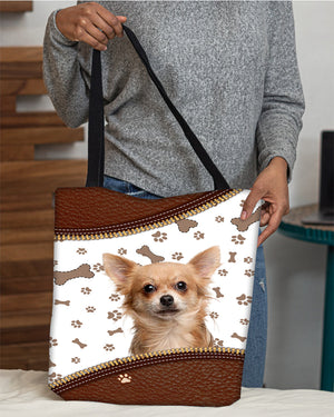 Chihuahua(2)-Zipper Texture-Cloth Tote Bag