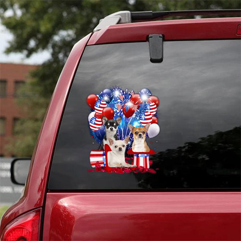 Chihuahua - Fireworks Celebration Car Sticker