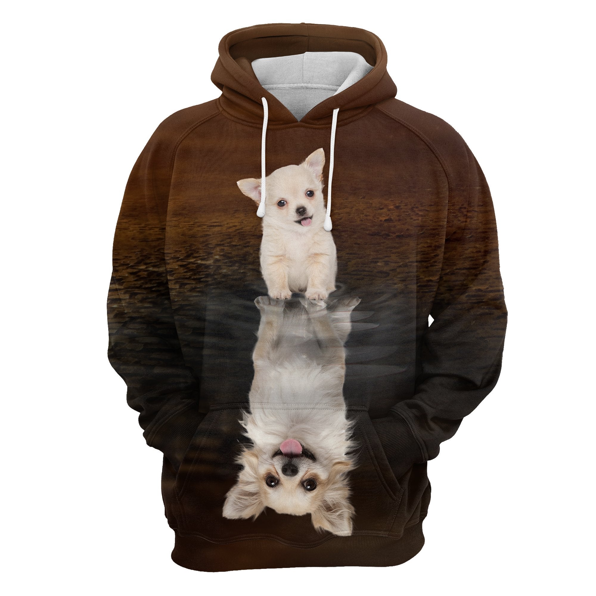 Cute Chihuahua Reflection All Over Hoodie