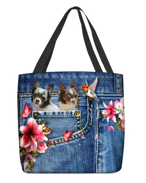 Chihuahua 2-Lily Cloth Tote Bag