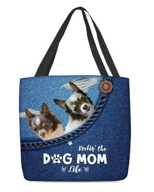 Chihuahua n2-Dog Mom Life-Cloth Tote Bag