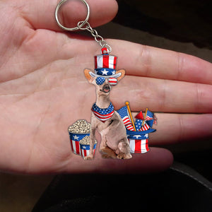 Chinese Crested 1-July Stuff Flat Acrylic Keychain