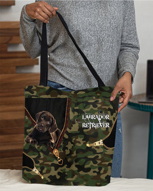 Chocolate-Labrador-retriever-2 Camo Cloth Tote Bag