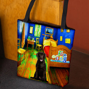 Chocolate Labrador in the bedroom-Cloth Tote Bag