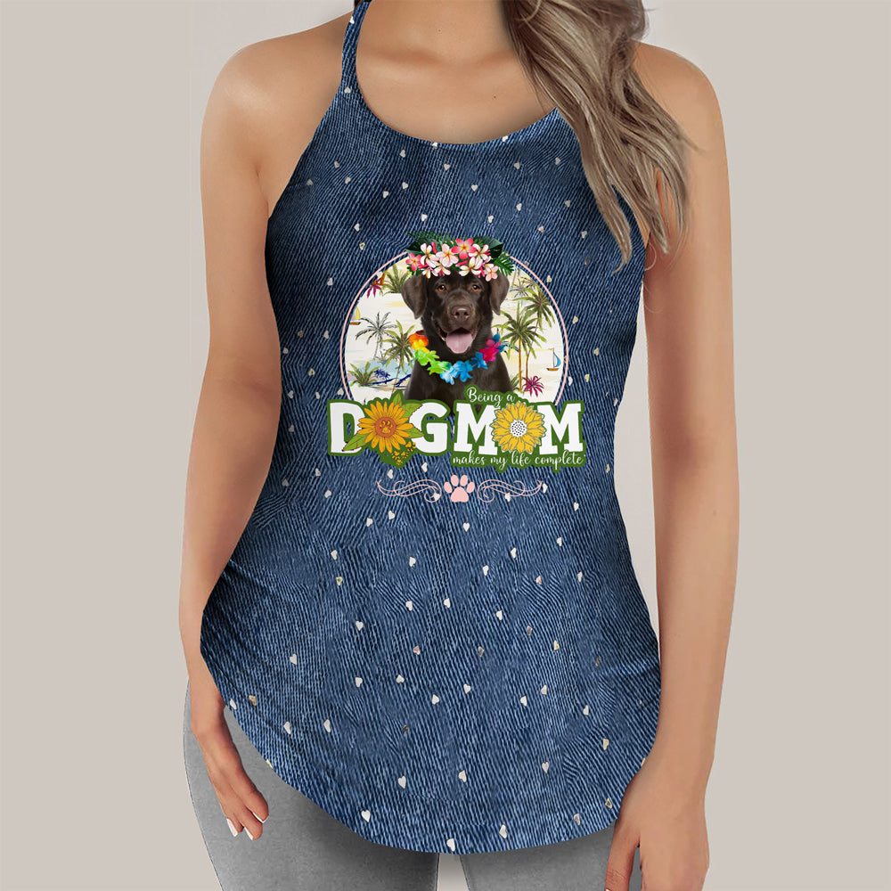 Chocolate Labrador-Hawaii beach Dog Mom Tank Top