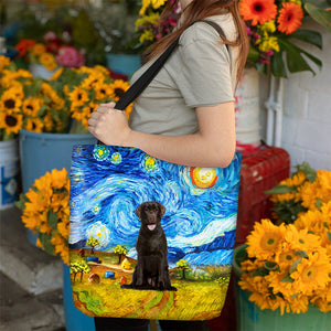 Chocolate Labrador-Oil Painting-Cloth Tote Bag