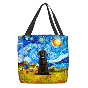 Chocolate Labrador-Oil Painting-Cloth Tote Bag