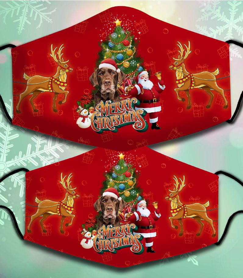 Chocolate Labrador 3-Santa Claus&Dog-Veil