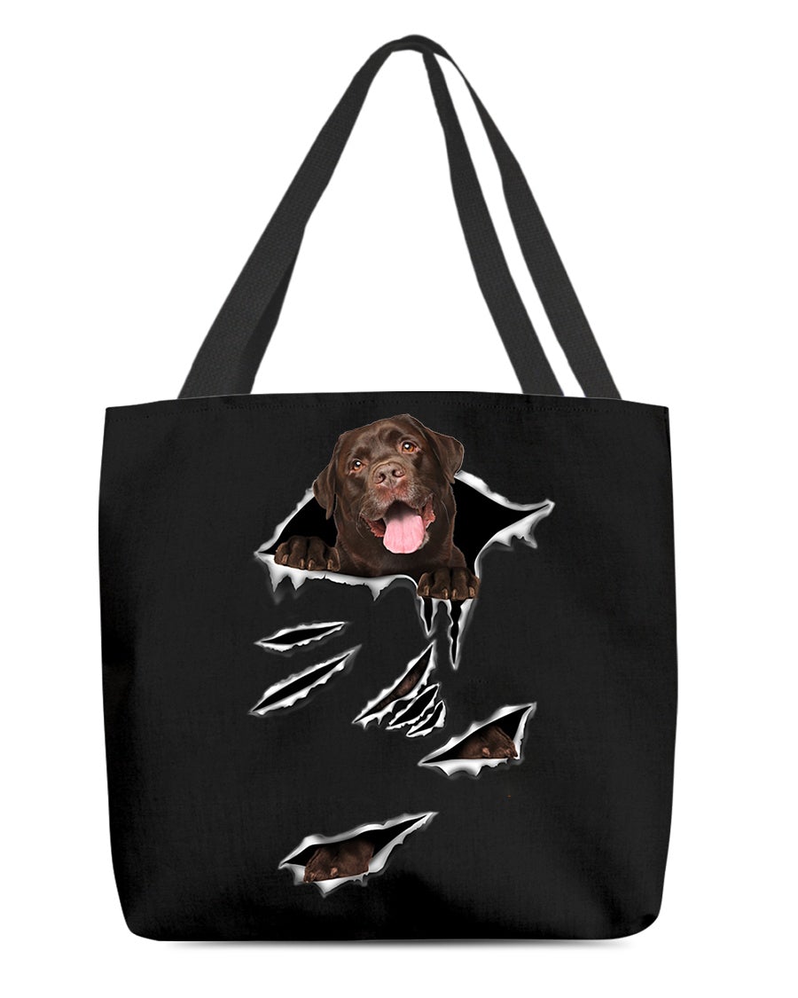Cracks-Chocolate Labrador-Cloth Tote Bag