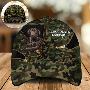 Chocolate Labrador Camo Cap