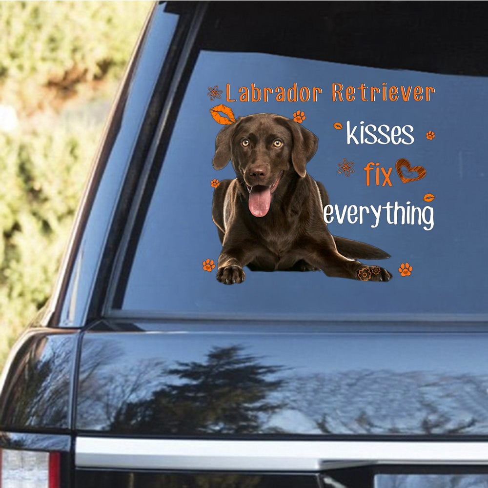 Chocolate Labrador Retriever-Kiss Fix Everything Decal