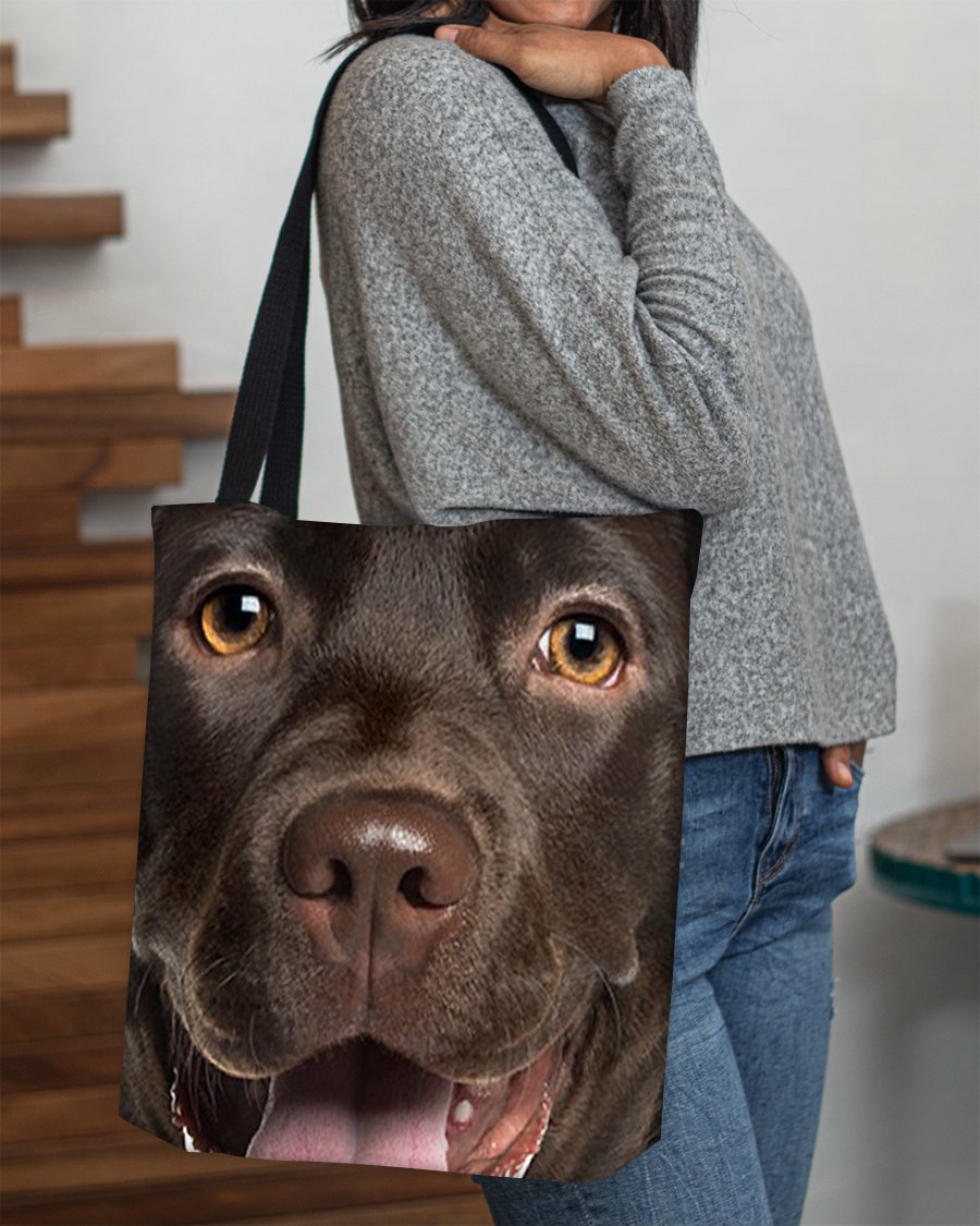 Chocolate Labrador Retriever Face-Cloth Tote Bag