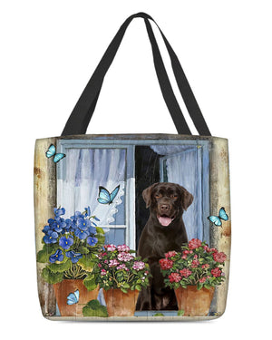 Chocolate Labrador Today I Choose Joy-Cloth Tote Bag