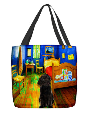 Chocolate Labrador (2) in the bedroom-Cloth Tote Bag